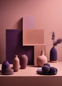 muted tones of dusty pink and dark purple surreal